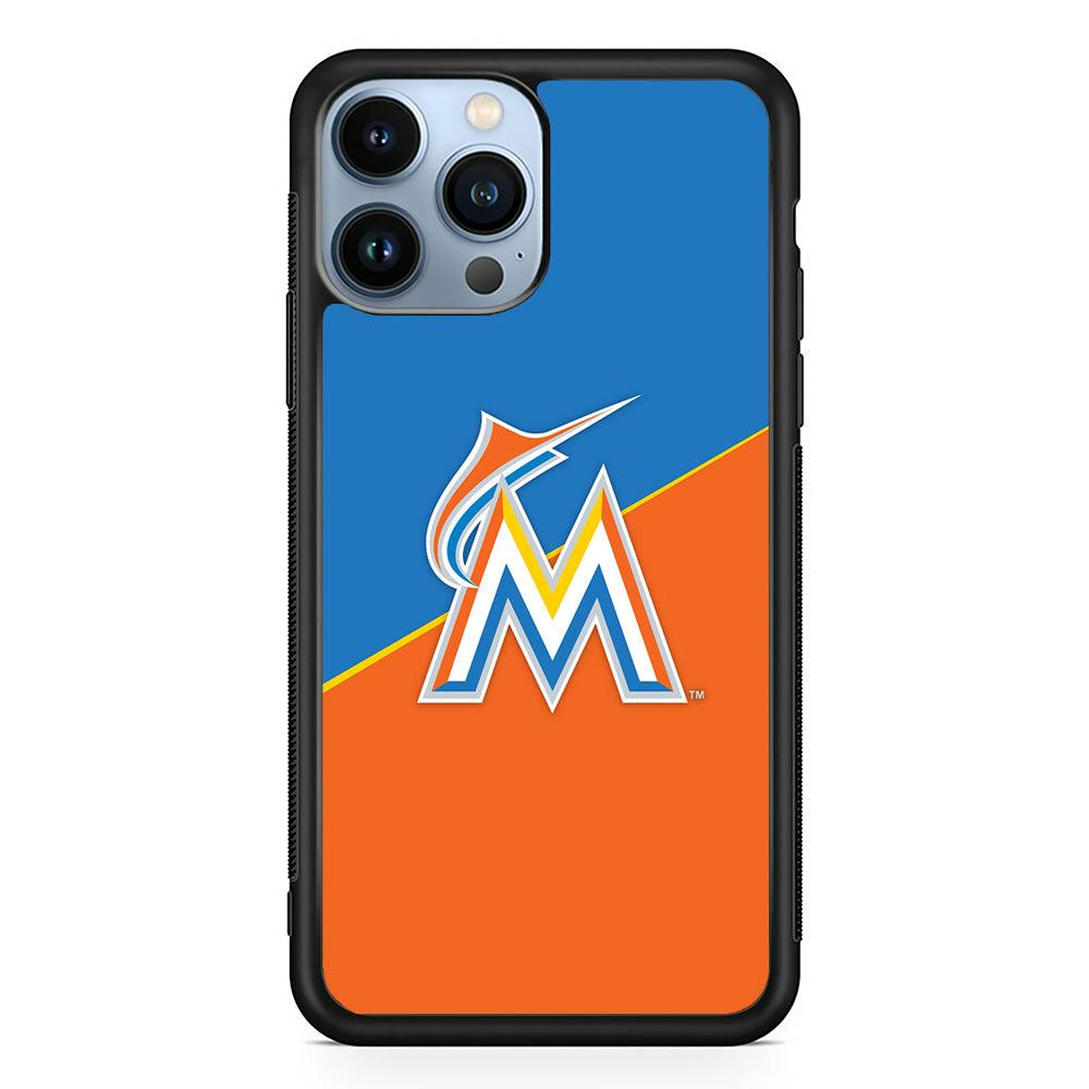 Baseball Miami Marlins MLB 002 iPhone 13 Pro Case-Rubber / Black (2D Case)-Xtracase