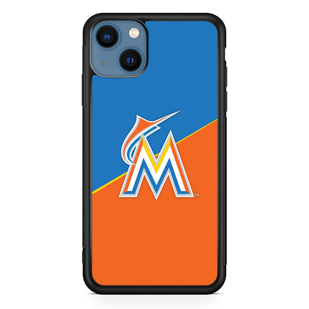 Baseball Miami Marlins MLB 002 iPhone 13 Mini Case-Rubber / Black (2D Case)-Xtracase