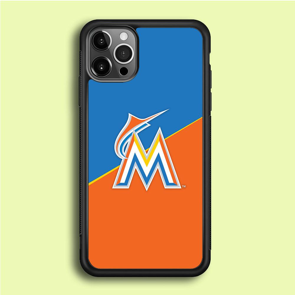 Baseball Miami Marlins MLB 002 iPhone 12 Pro Max Case-Rubber / Black (2D Case)-Xtracase
