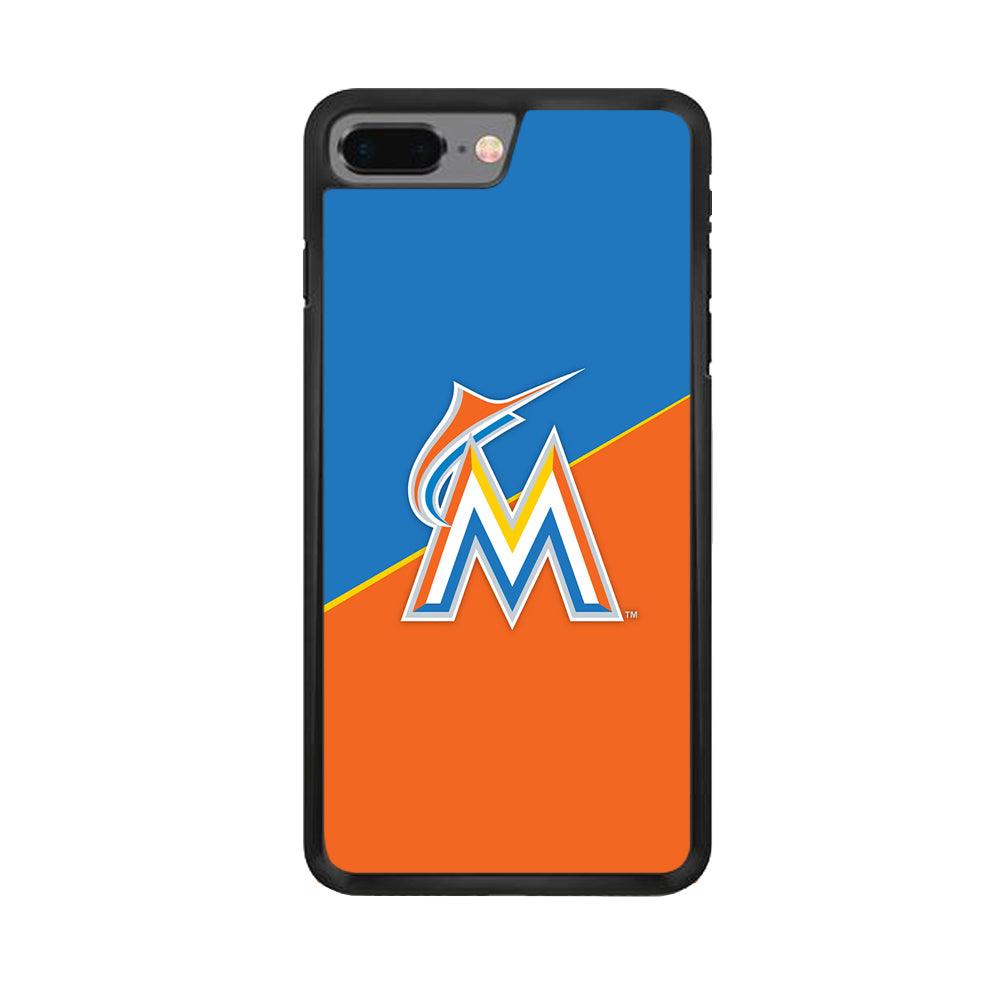 Baseball Miami Marlins MLB 002 iPhone 8 Plus Case-Rubber / Black (2D Case)-Xtracase