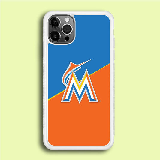 Baseball Miami Marlins MLB 002 iPhone 12 Pro Case-Rubber / White (2D Case)-Xtracase