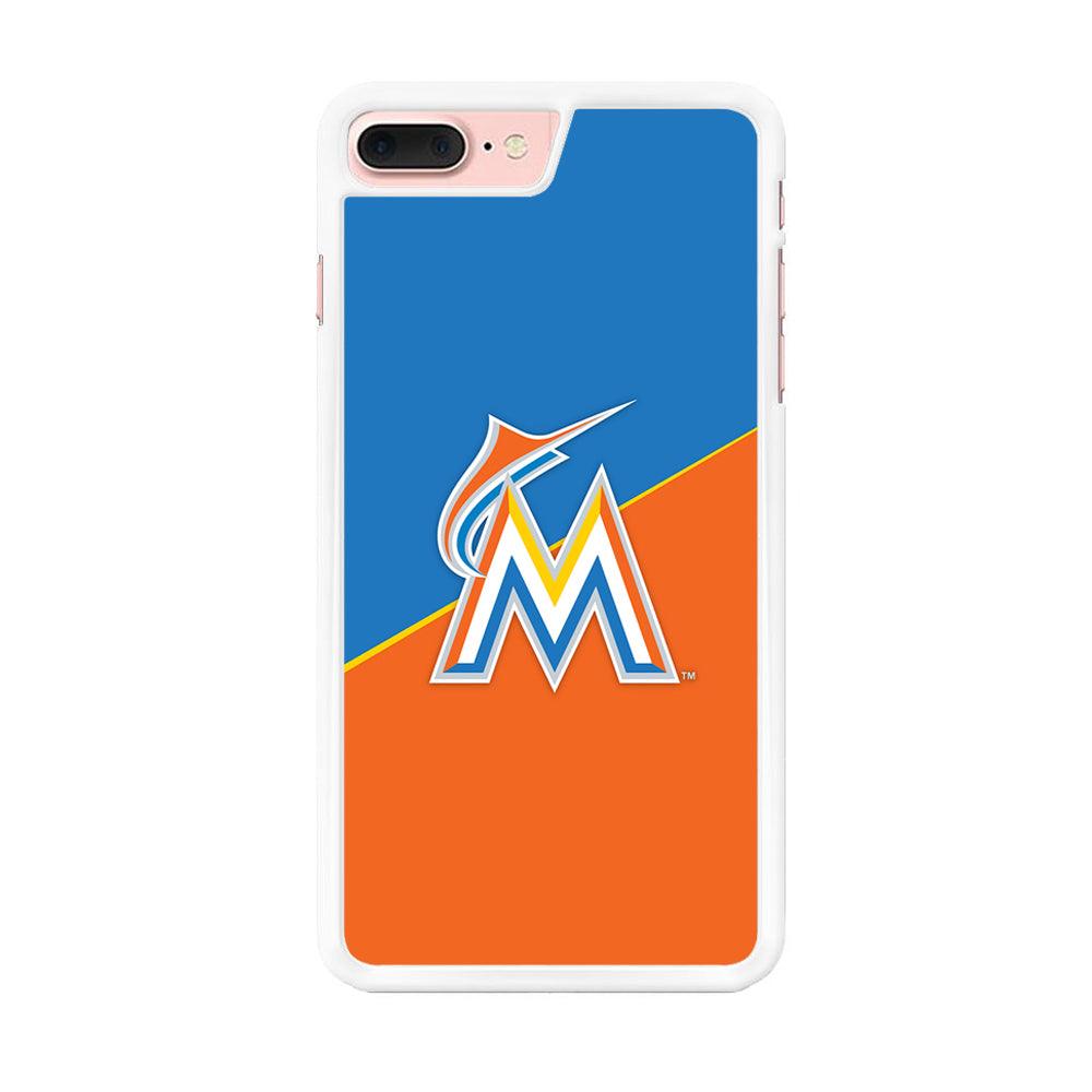 Baseball Miami Marlins MLB 002 iPhone 8 Plus Case-Rubber / White (2D Case)-Xtracase
