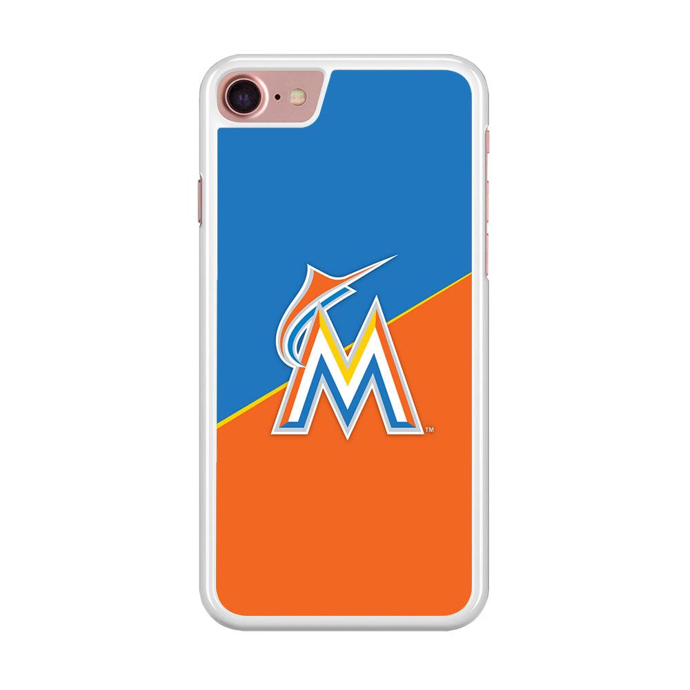 Baseball Miami Marlins MLB 002 iPhone SE 2020 Case-Rubber / White (2D Case)-Xtracase