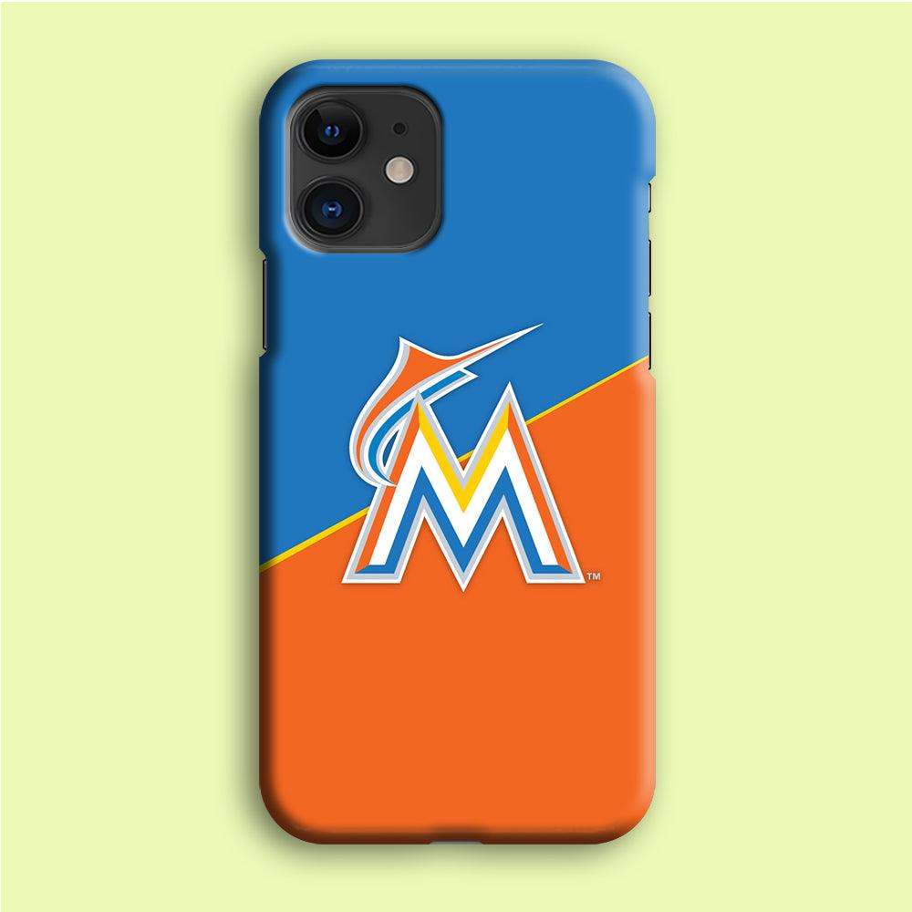 Baseball Miami Marlins MLB 002 iPhone 12 Case-Plastic / Full Wrap (3D Case)-Xtracase