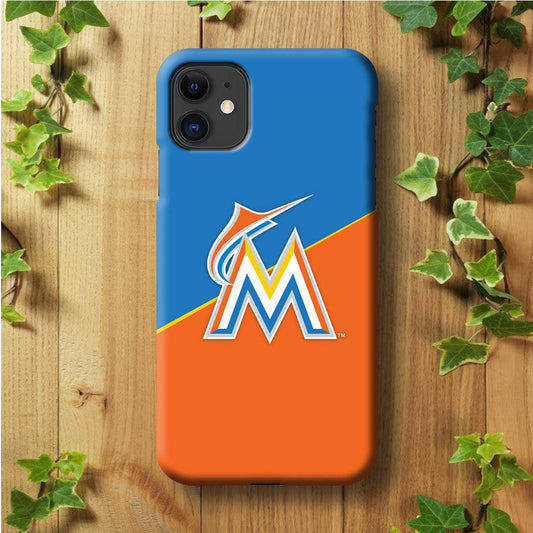 Baseball Miami Marlins MLB 002 iPhone 11 Case-Plastic / Full Wrap (3D Case)-Xtracase