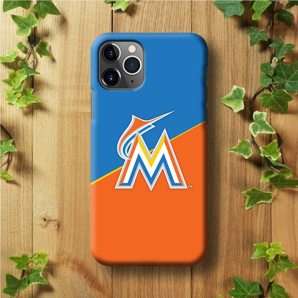 Baseball Miami Marlins MLB 002 iPhone 11 Pro Max Case-Plastic / Full Wrap (3D Case)-Xtracase