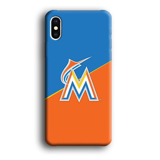 Baseball Miami Marlins MLB 002 iPhone X Case-Plastic / Full Wrap (3D Case)-Xtracase
