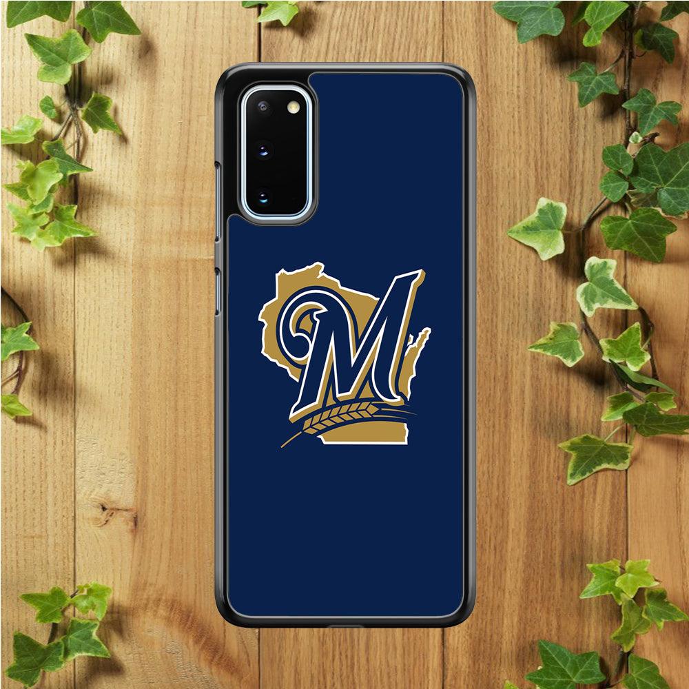 Baseball Milwaukee Brewers MLB 001 Samsung Galaxy S20 Case-Rubber / Black (2D Case)-Xtracase