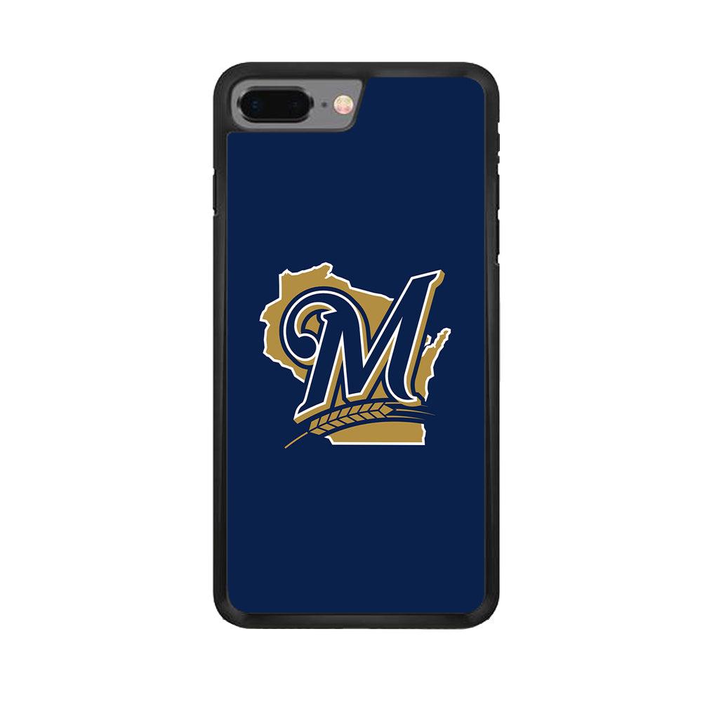 Baseball Milwaukee Brewers MLB 001 iPhone 7 Plus Case-Rubber / Black (2D Case)-Xtracase