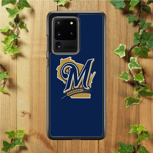 Baseball Milwaukee Brewers MLB 001 Samsung Galaxy S20 Ultra Case-Rubber / White (2D Case)-Xtracase