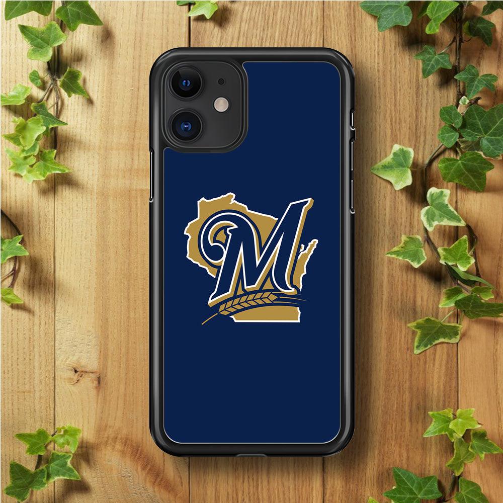 Baseball Milwaukee Brewers MLB 001 iPhone 11 Case-Rubber / Black (2D Case)-Xtracase