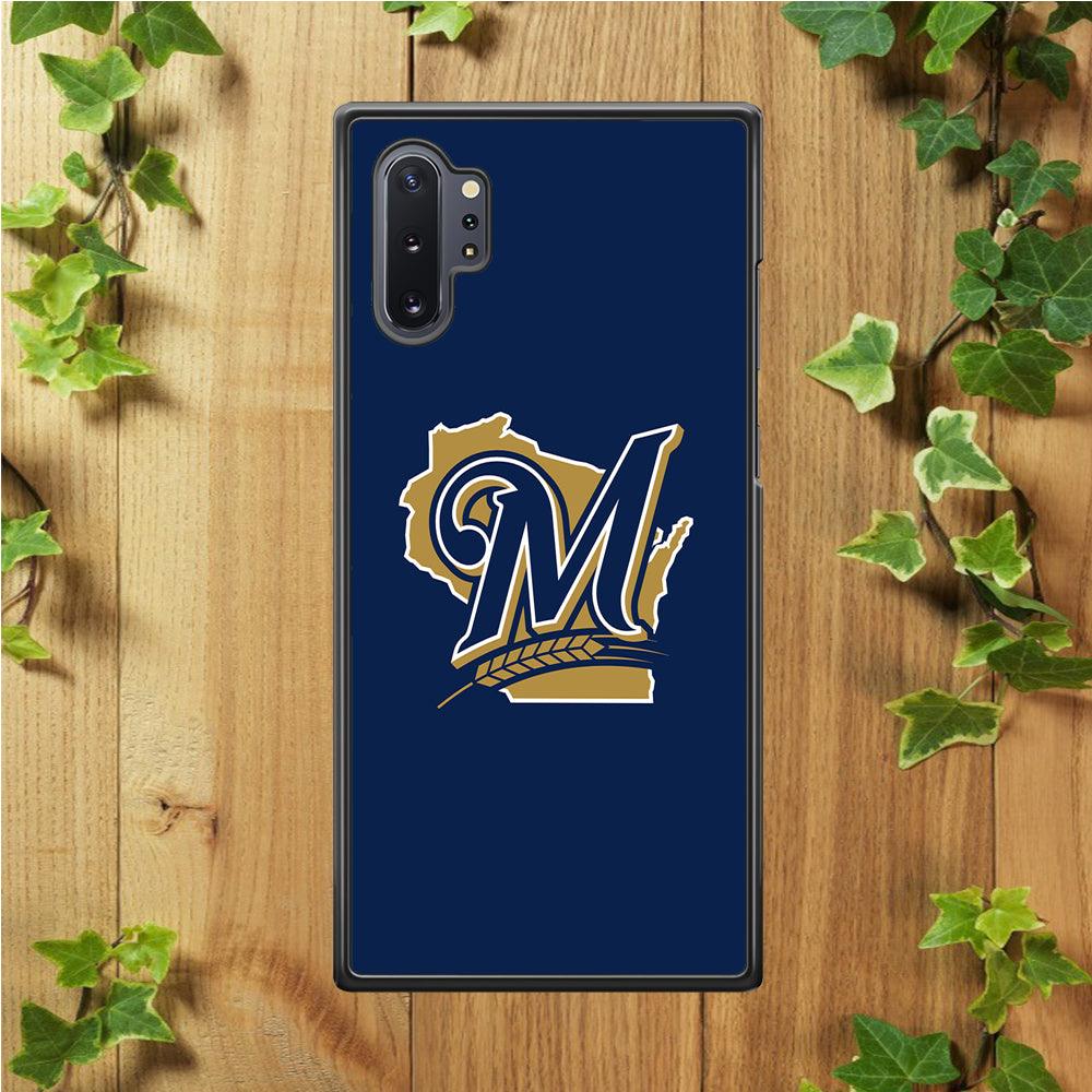 Baseball Milwaukee Brewers MLB 001 Samsung Galaxy Note 10 Plus Case-Rubber / Black (2D Case)-Xtracase