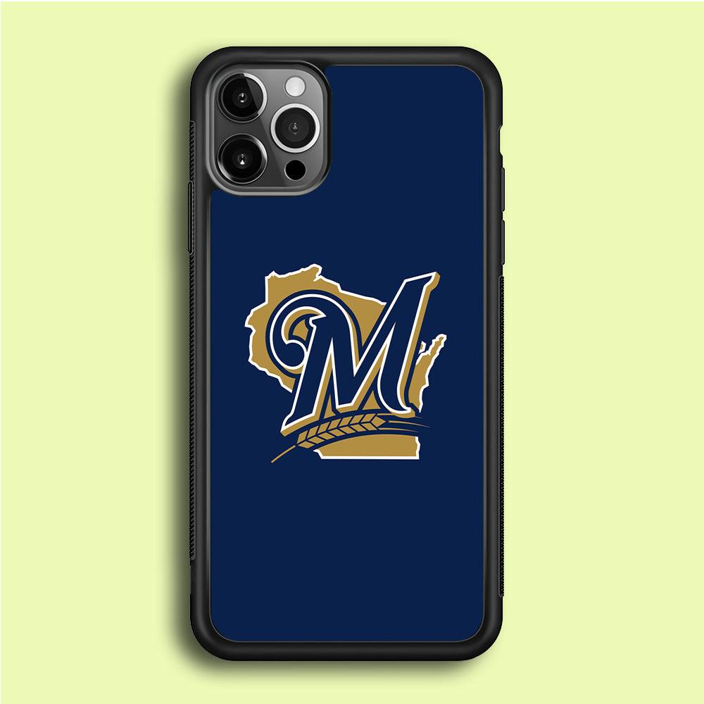 Baseball Milwaukee Brewers MLB 001 iPhone 12 Pro Max Case-Rubber / Black (2D Case)-Xtracase