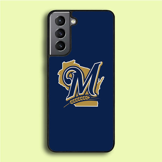 Baseball Milwaukee Brewers MLB 001 Samsung Galaxy S21 Case-Rubber / White (2D Case)-Xtracase