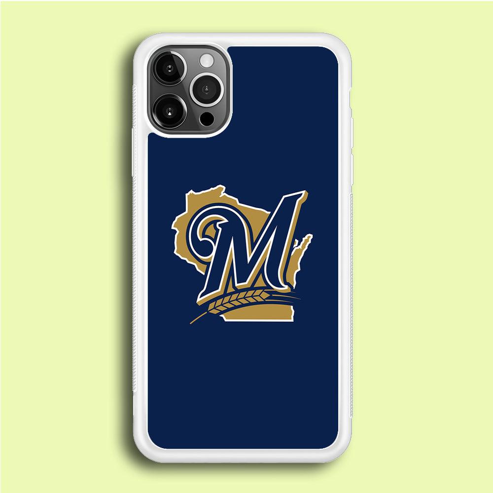 Baseball Milwaukee Brewers MLB 001 iPhone 12 Pro Case-Rubber / White (2D Case)-Xtracase