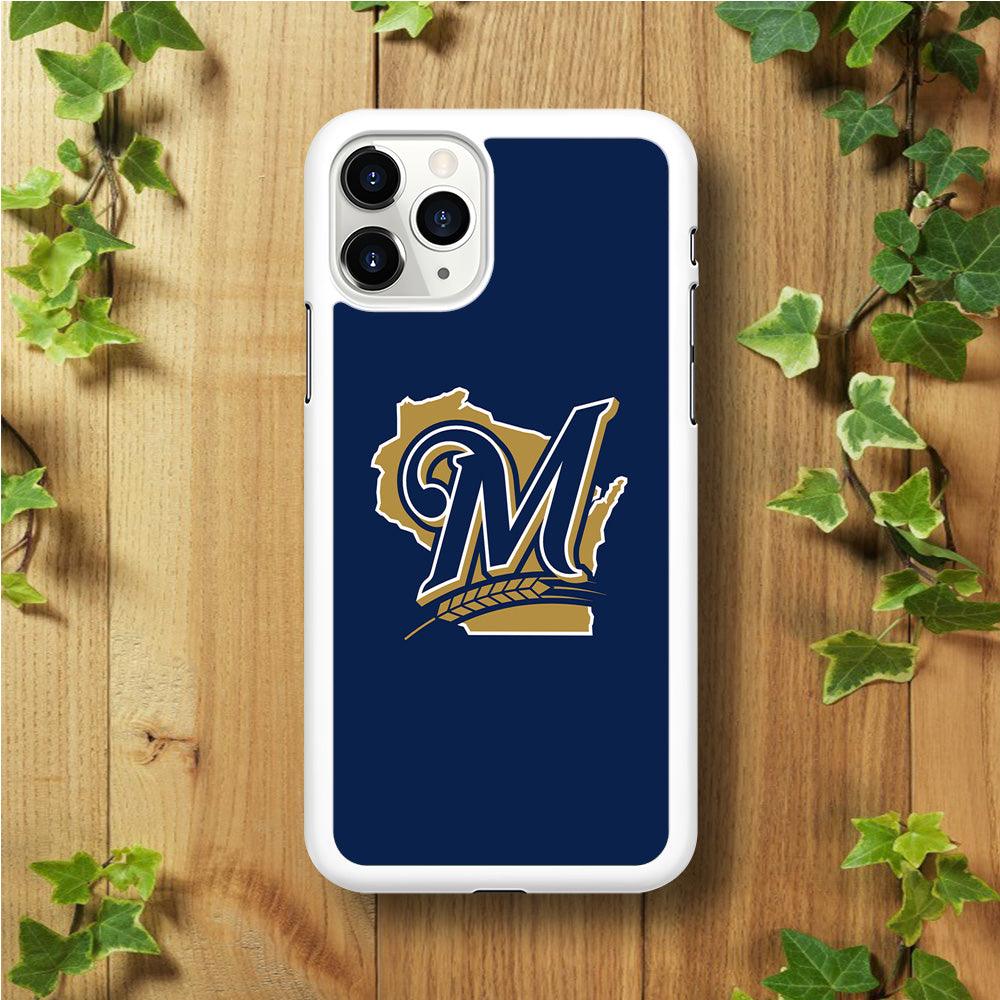 Baseball Milwaukee Brewers MLB 001 iPhone 11 Pro Max Case-Rubber / White (2D Case)-Xtracase