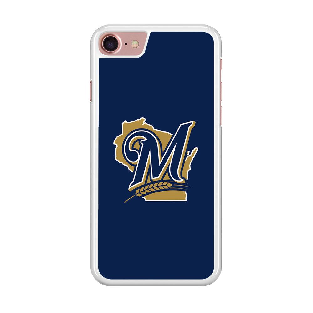 Baseball Milwaukee Brewers MLB 001 iPhone SE 2020 Case-Rubber / White (2D Case)-Xtracase