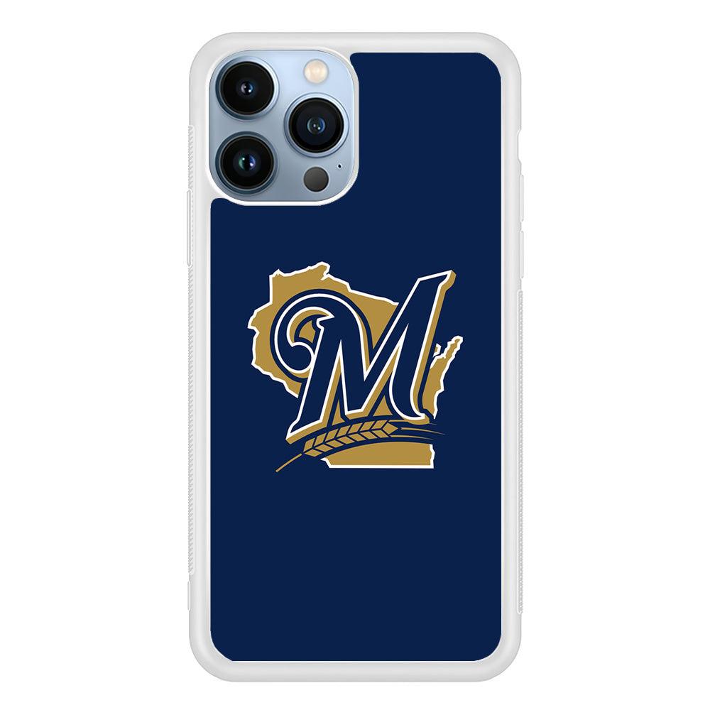 Baseball Milwaukee Brewers MLB 001 iPhone 13 Pro Max Case-Rubber / White (2D Case)-Xtracase