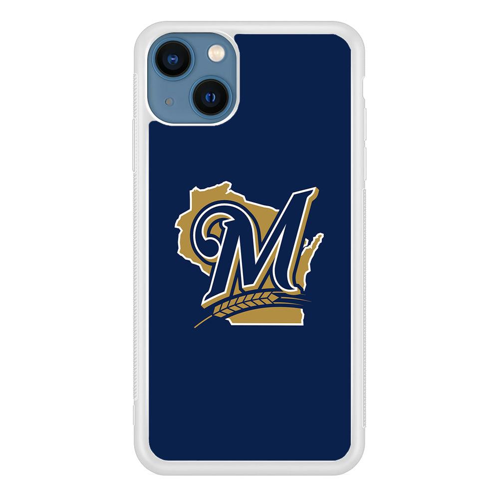 Baseball Milwaukee Brewers MLB 001 iPhone 13 Mini Case-Rubber / White (2D Case)-Xtracase