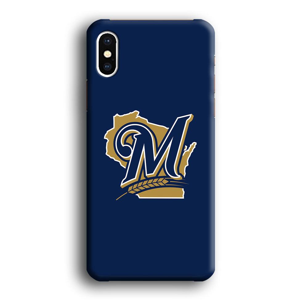 Baseball Milwaukee Brewers MLB 001 iPhone Xs Max Case-Plastic / Full Wrap (3D Case)-Xtracase