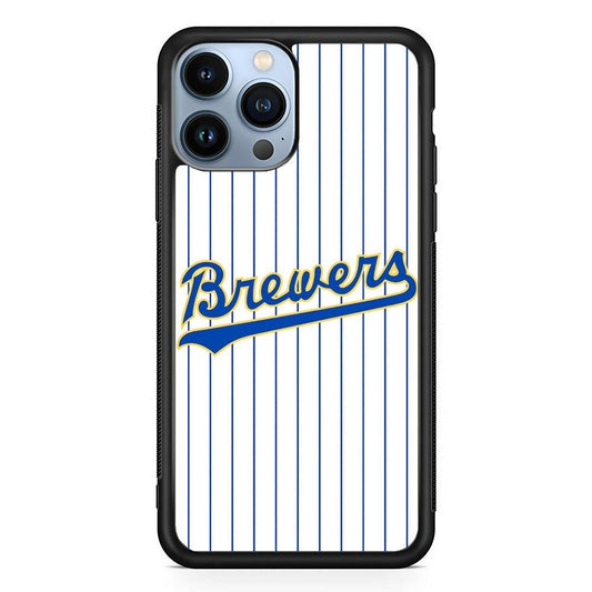Baseball Milwaukee Brewers MLB 002 iPhone 13 Pro Max Case-Rubber / Black (2D Case)-Xtracase