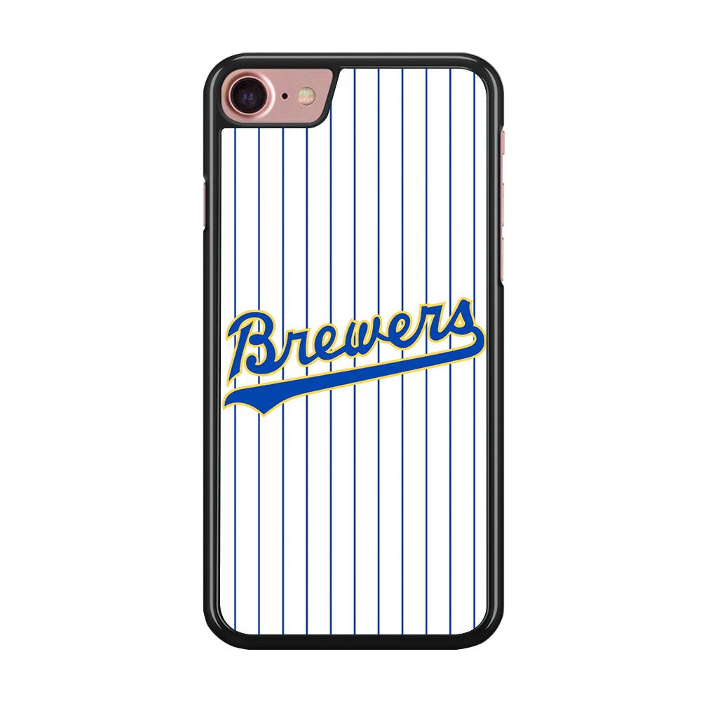 Baseball Milwaukee Brewers MLB 002 iPhone SE 2020 Case-Rubber / Black (2D Case)-Xtracase