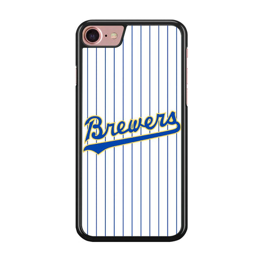 Baseball Milwaukee Brewers MLB 002 iPhone SE 2020 Case-Rubber / Black (2D Case)-Xtracase