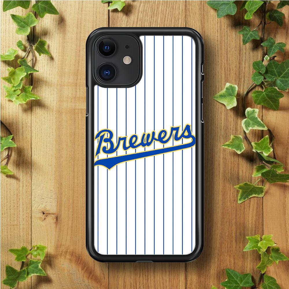 Baseball Milwaukee Brewers MLB 002 iPhone 11 Case-Rubber / Black (2D Case)-Xtracase