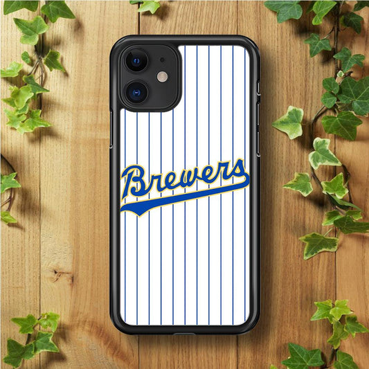 Baseball Milwaukee Brewers MLB 002 iPhone 11 Case-Rubber / Black (2D Case)-Xtracase