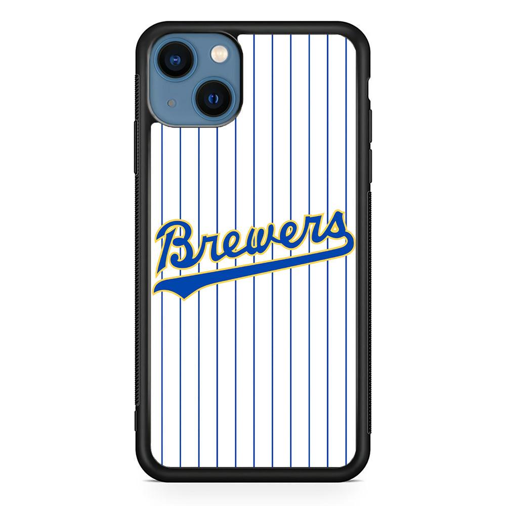 Baseball Milwaukee Brewers MLB 002 iPhone 13 Mini Case-Rubber / Black (2D Case)-Xtracase