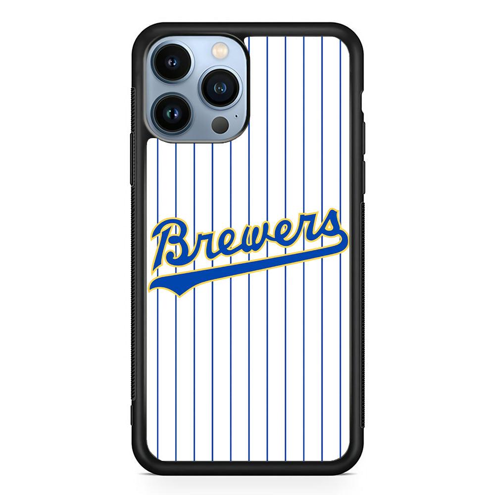 Baseball Milwaukee Brewers MLB 002 iPhone 13 Pro Case-Rubber / Black (2D Case)-Xtracase