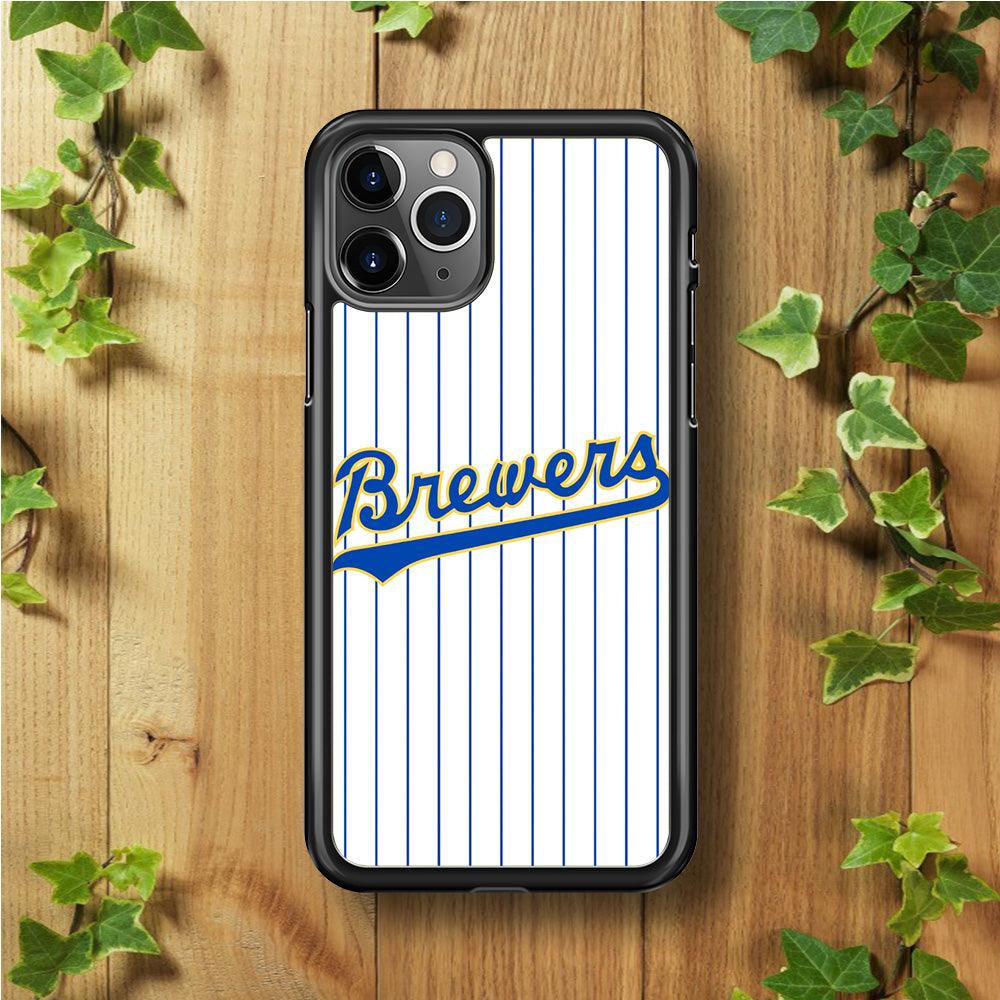 Baseball Milwaukee Brewers MLB 002 iPhone 11 Pro Max Case-Rubber / Black (2D Case)-Xtracase