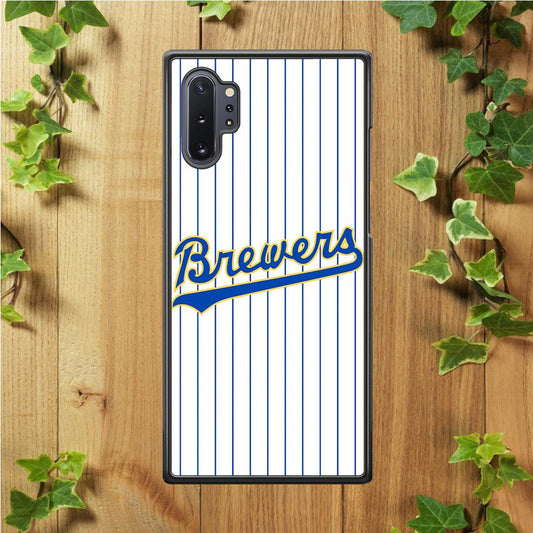 Baseball Milwaukee Brewers MLB 002 Samsung Galaxy Note 10 Plus Case-Rubber / White (2D Case)-Xtracase