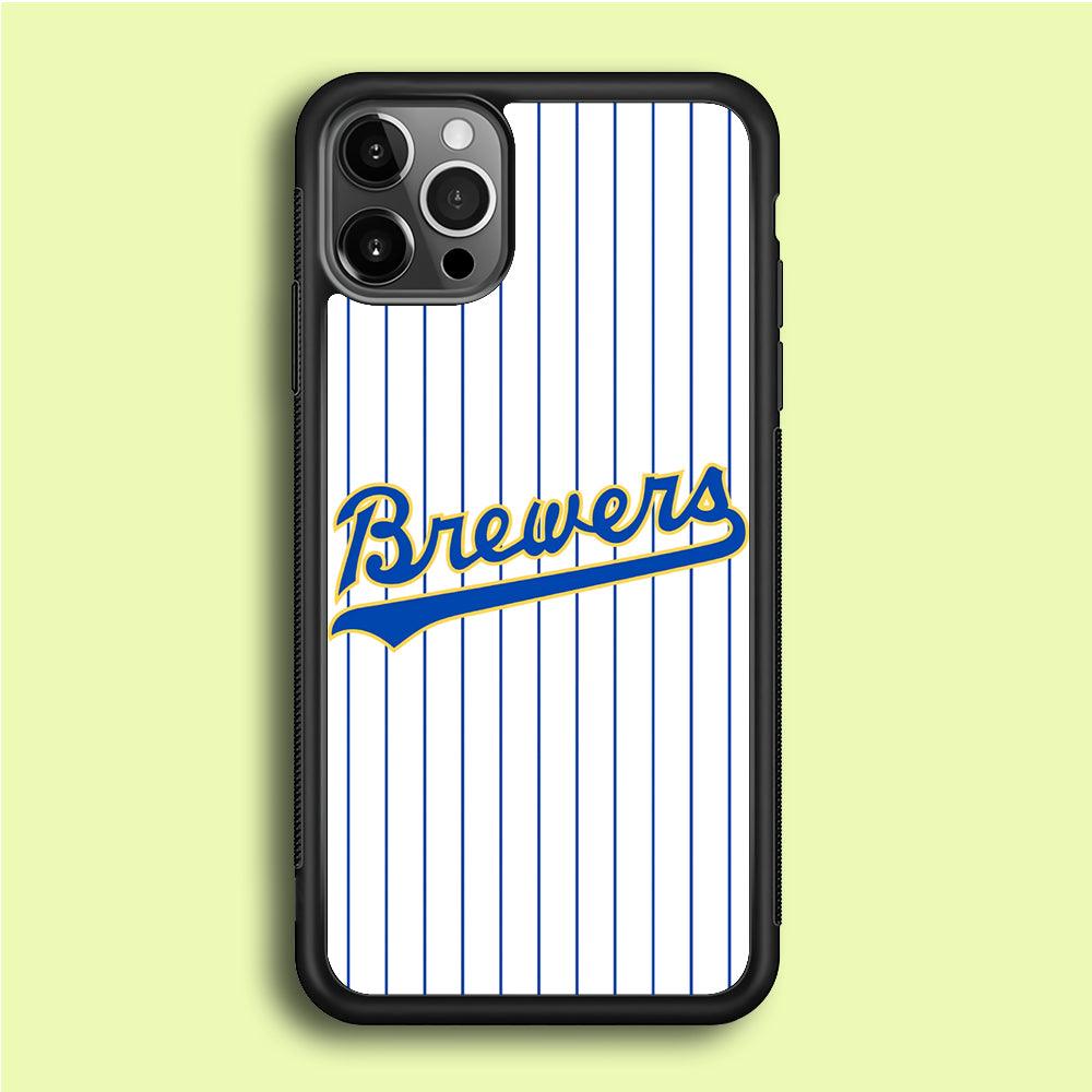 Baseball Milwaukee Brewers MLB 002 iPhone 12 Pro Case-Rubber / Black (2D Case)-Xtracase