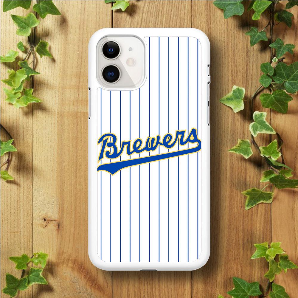 Baseball Milwaukee Brewers MLB 002 iPhone 11 Case-Rubber / White (2D Case)-Xtracase