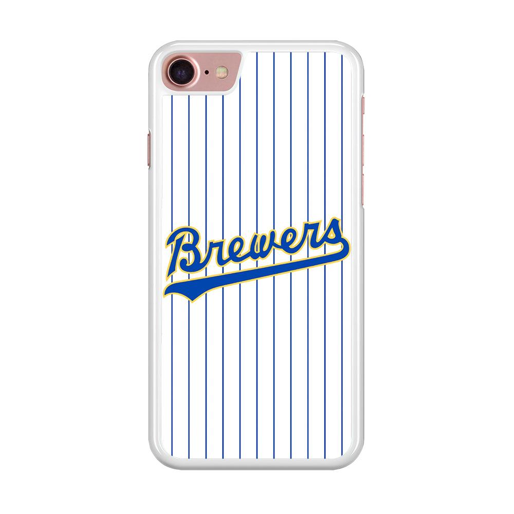 Baseball Milwaukee Brewers MLB 002 iPhone SE 2020 Case-Rubber / White (2D Case)-Xtracase