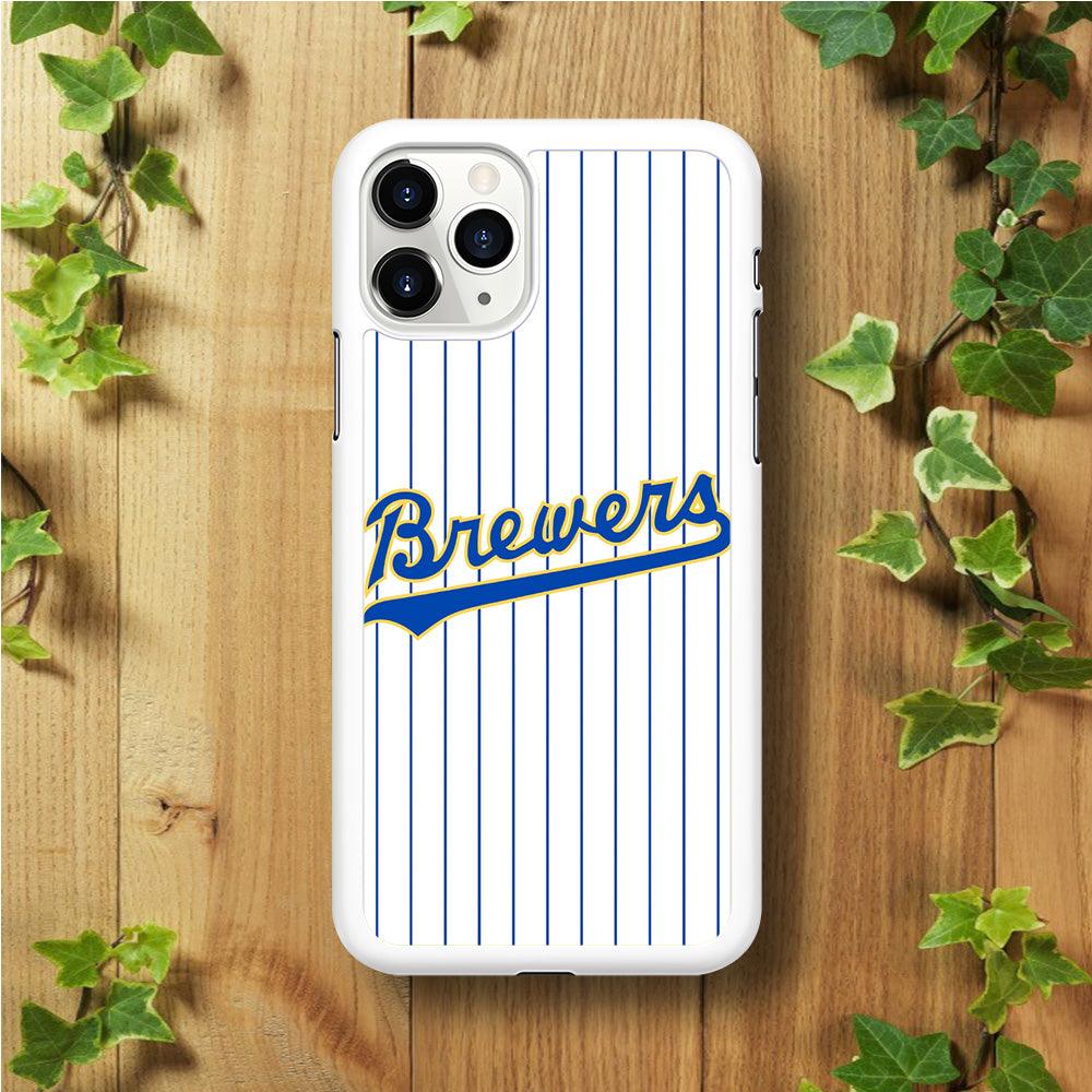 Baseball Milwaukee Brewers MLB 002 iPhone 11 Pro Max Case-Rubber / White (2D Case)-Xtracase
