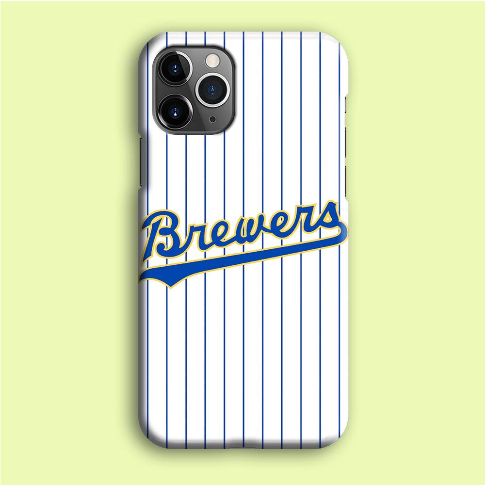 Baseball Milwaukee Brewers MLB 002 iPhone 12 Pro Case-Rubber / White (2D Case)-Xtracase