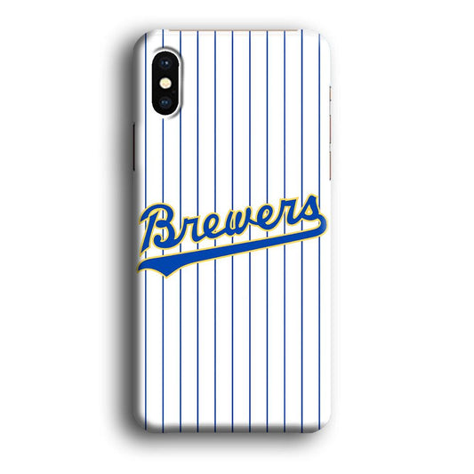 Baseball Milwaukee Brewers MLB 002 iPhone Xs Case-Plastic / Full Wrap (3D Case)-Xtracase