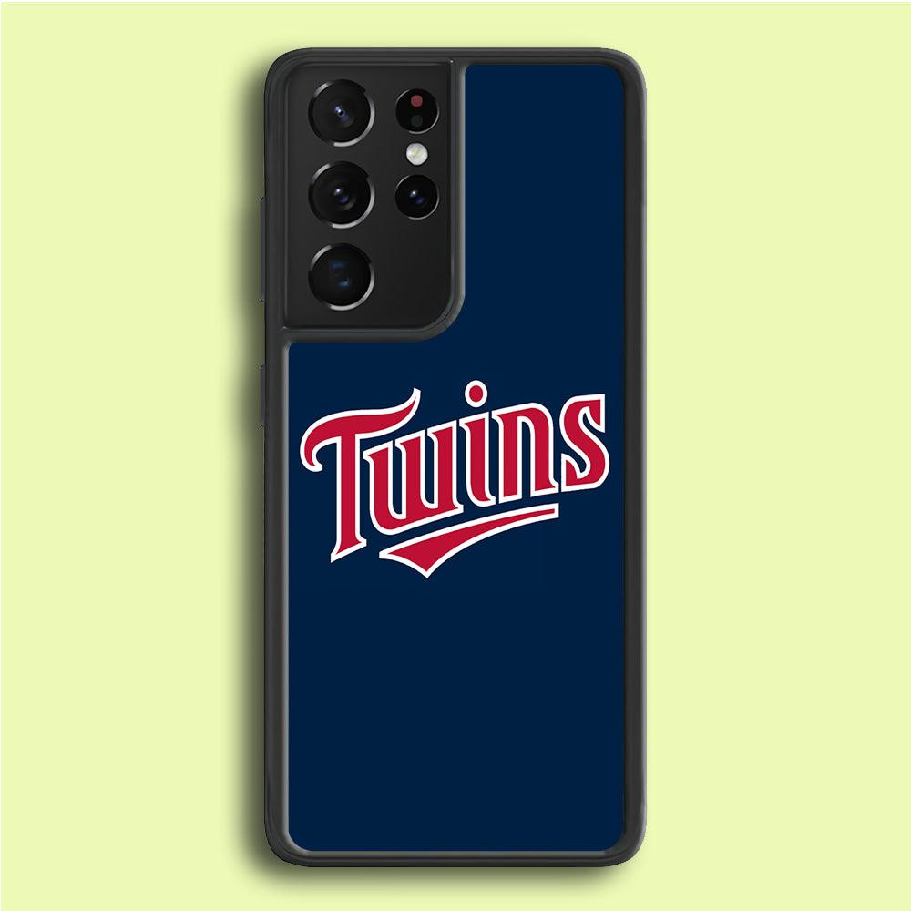 Baseball Minnesota Twins MLB 001 Samsung Galaxy S21 Ultra Case-Rubber / Black (2D Case)-Xtracase