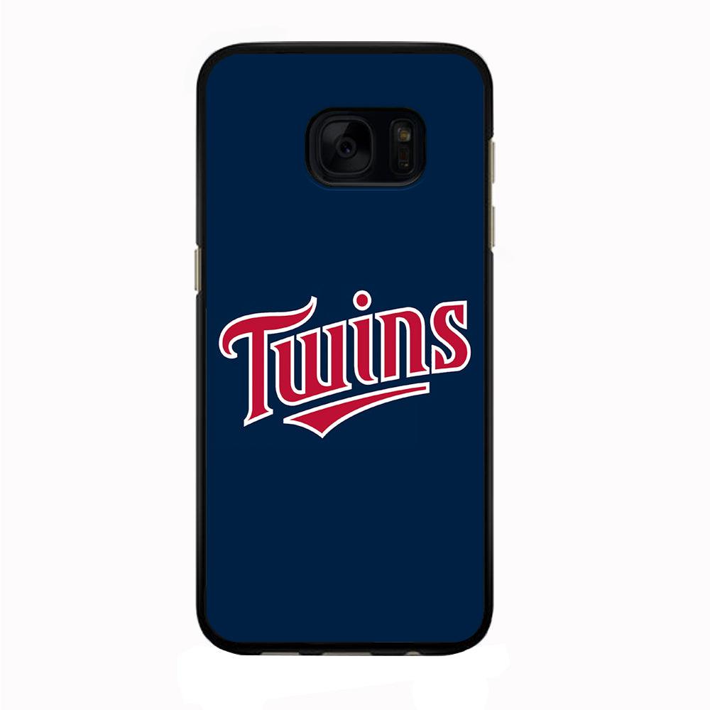 Baseball Minnesota Twins MLB 001 Samsung Galaxy S7 Edge Case-Rubber / Black (2D Case)-Xtracase