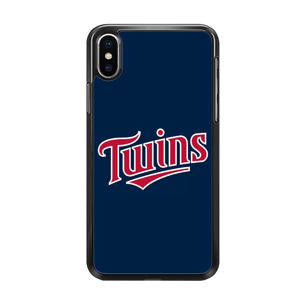 Baseball Minnesota Twins MLB 001 iPhone X Case-Rubber / Black (2D Case)-Xtracase