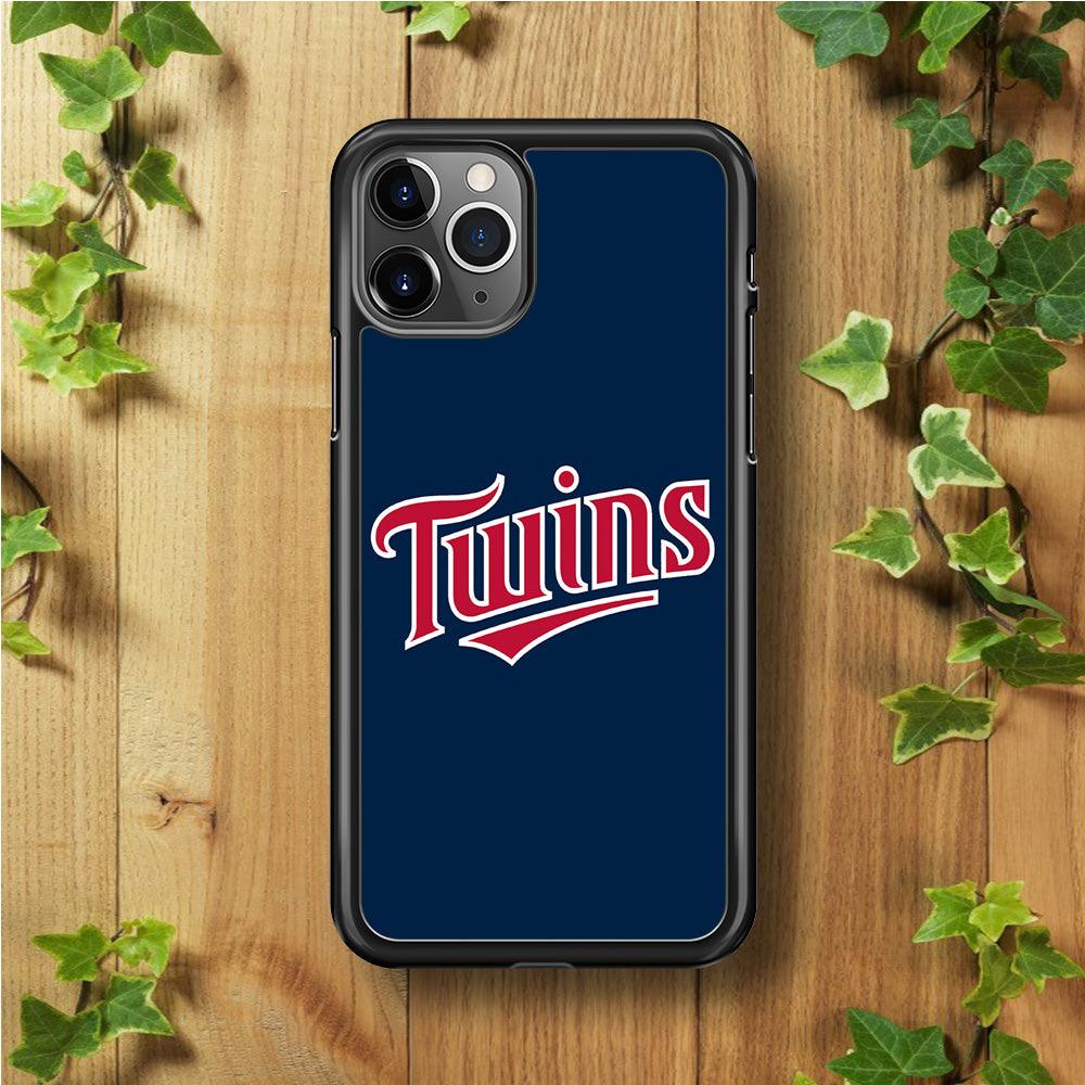 Baseball Minnesota Twins MLB 001 iPhone 11 Pro Max Case-Rubber / Black (2D Case)-Xtracase