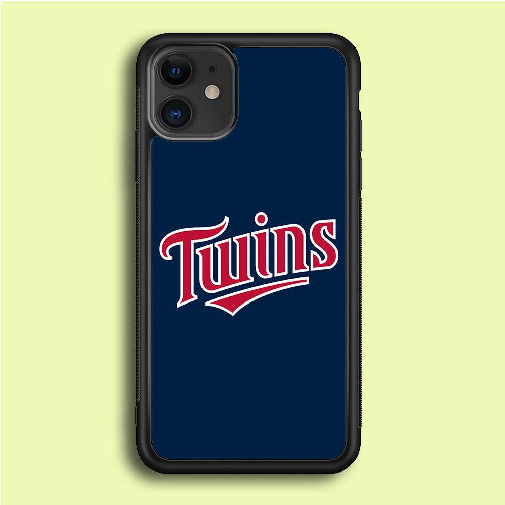 Baseball Minnesota Twins MLB 001 iPhone 12 Mini Case-Rubber / Black (2D Case)-Xtracase