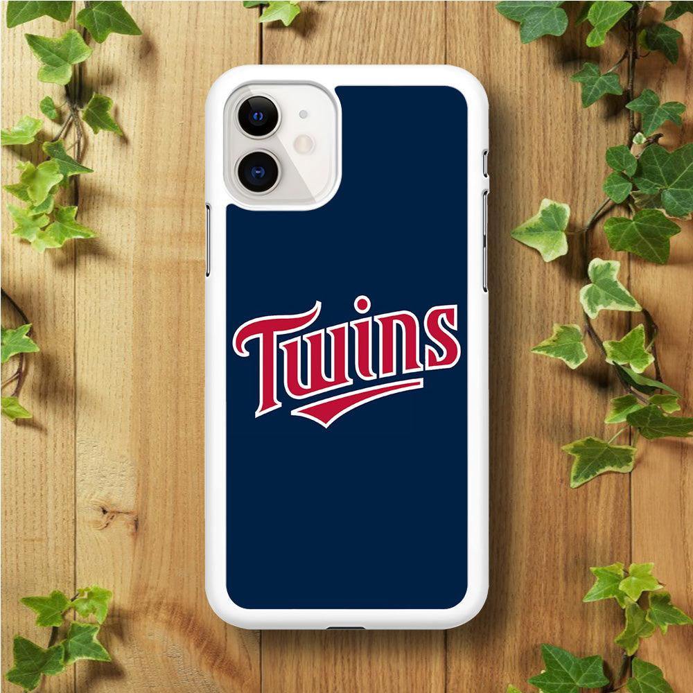 Baseball Minnesota Twins MLB 001 iPhone 11 Case-Rubber / White (2D Case)-Xtracase