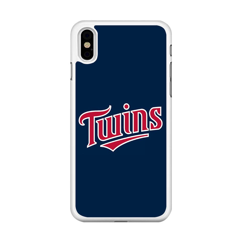 Baseball Minnesota Twins MLB 001 iPhone Xs Max Case-Rubber / White (2D Case)-Xtracase
