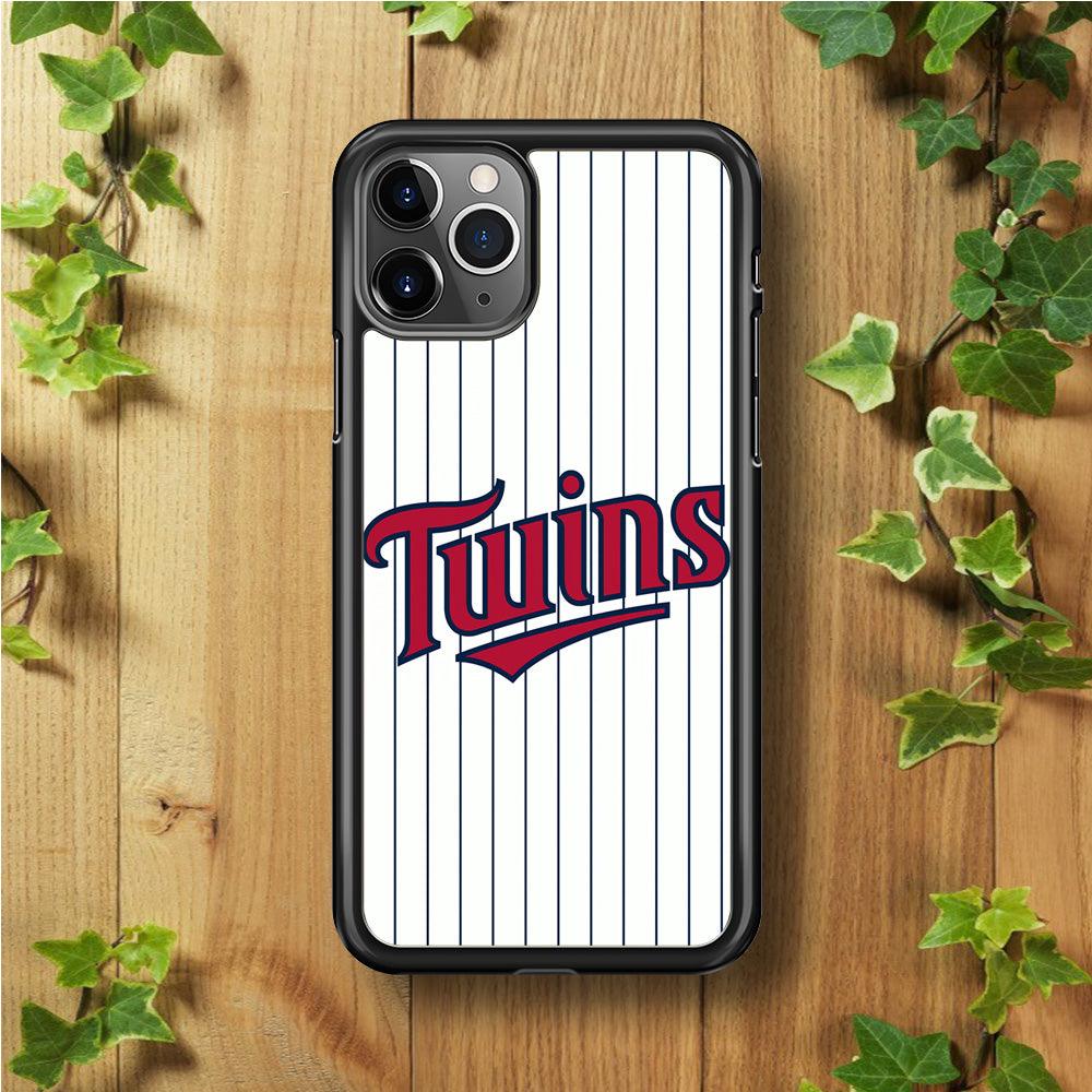 Baseball Minnesota Twins MLB 002 iPhone 11 Pro Max Case-Rubber / Black (2D Case)-Xtracase