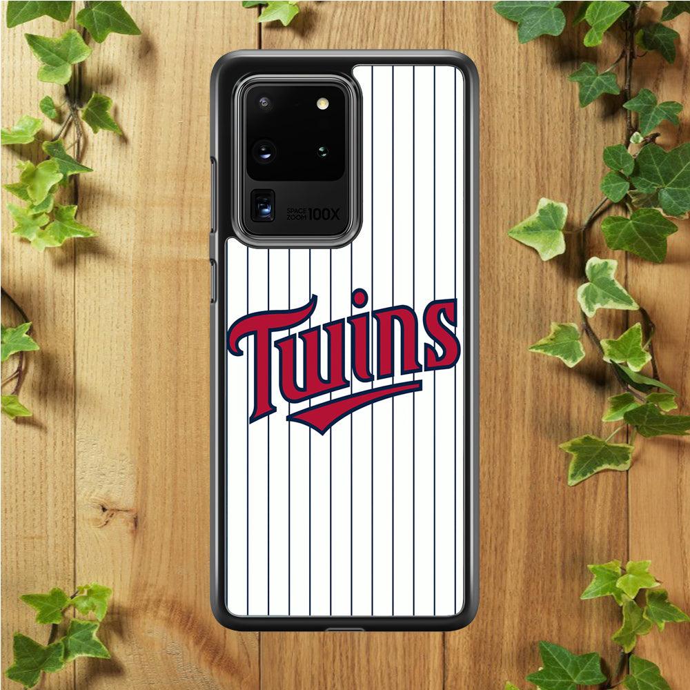 Baseball Minnesota Twins MLB 002 Samsung Galaxy S20 Ultra Case-Rubber / White (2D Case)-Xtracase