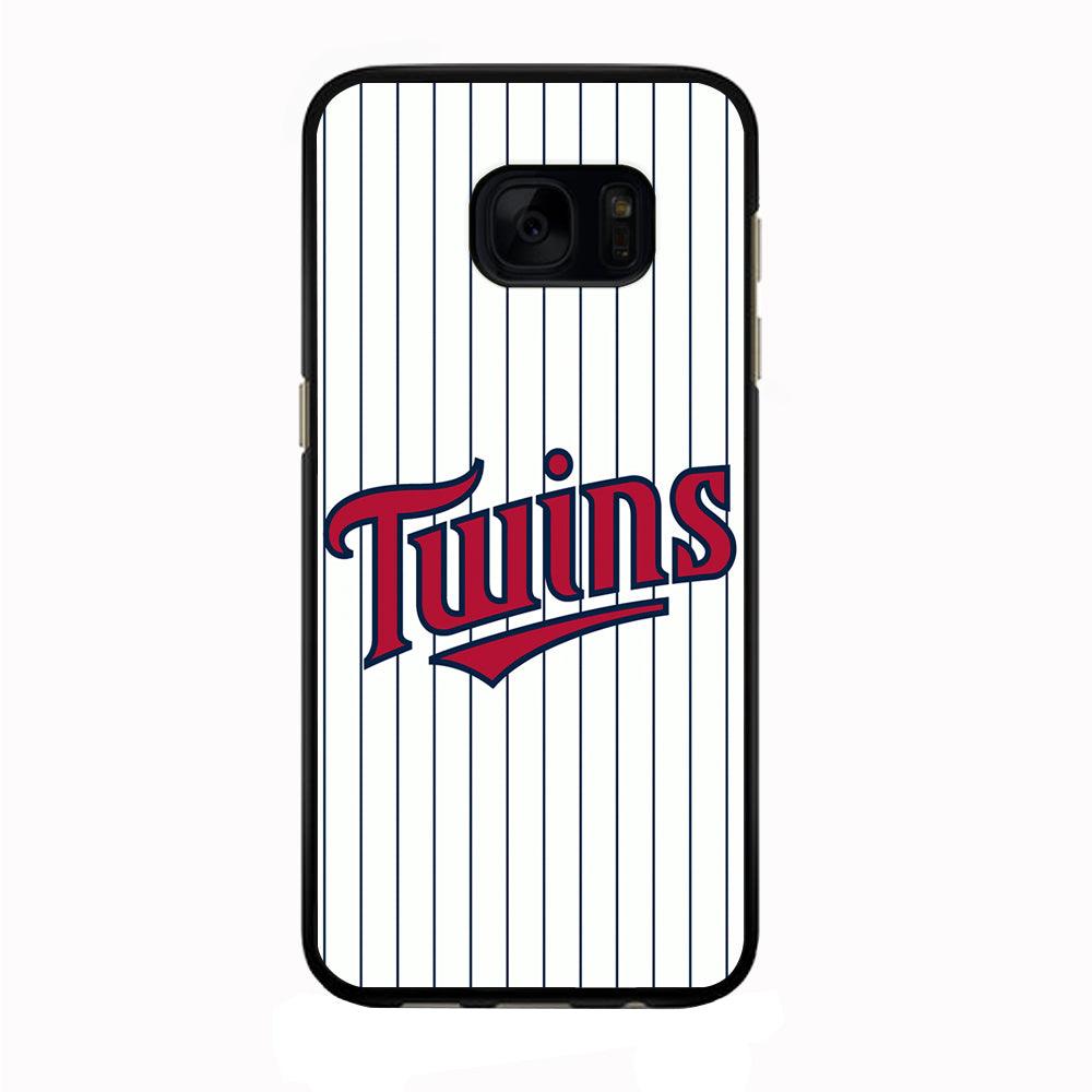 Baseball Minnesota Twins MLB 002 Samsung Galaxy S7 Edge Case-Rubber / Black (2D Case)-Xtracase