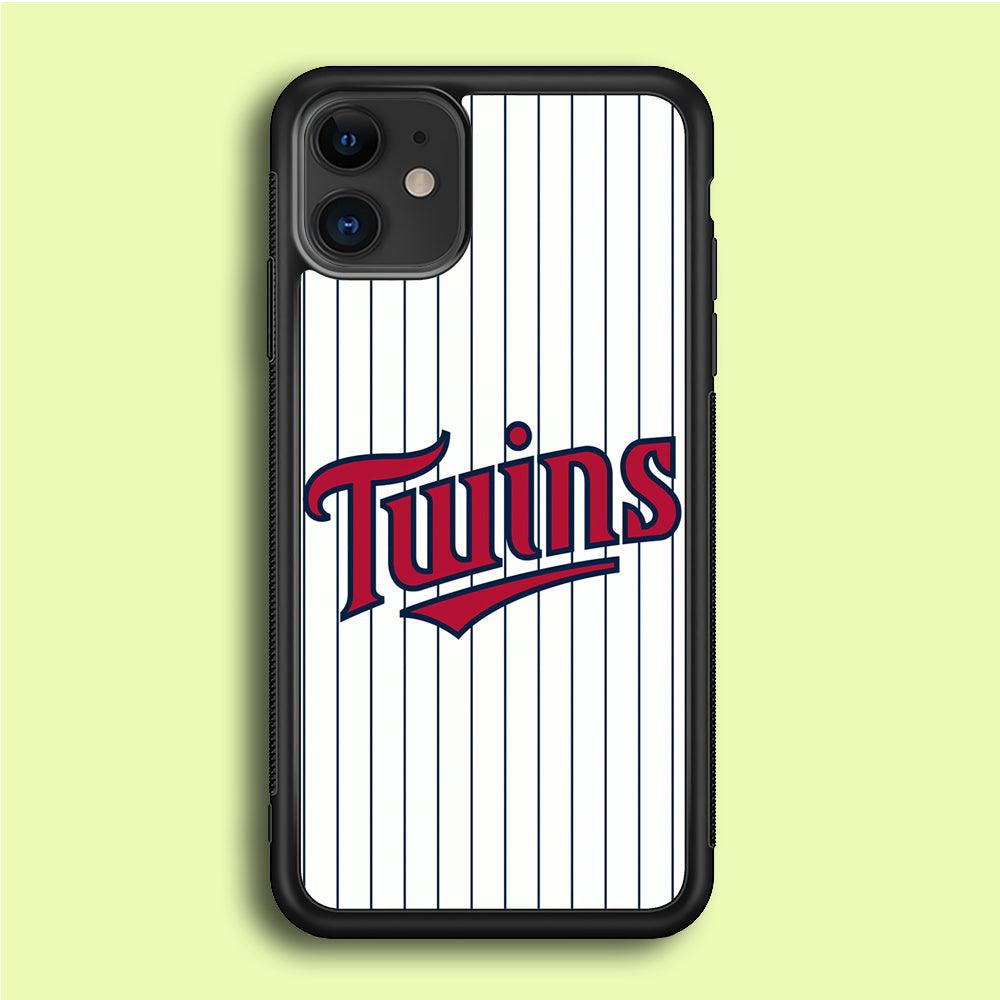 Baseball Minnesota Twins MLB 002 iPhone 12 Case-Rubber / Black (2D Case)-Xtracase